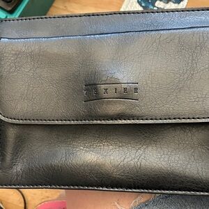 Trixie Black Leather Belt Bag for Men